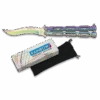 Couteau Papillon Rainbow Lame Vague 10cm