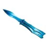 Couteau Papillon Third 13.5cm Tout Inox Bleu