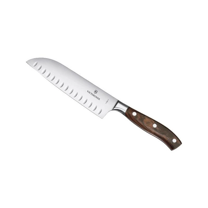 Couteau Santoku Alvéolé Victorinox Grand Maître Rosewood Forgé 17cm 1 Couteau Santoku Alvéolé Victorinox Grand Maître Rosewood Forgé 17cm