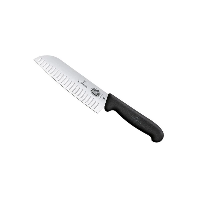 Couteau Santoku Victorinox Noir Lame Alvéolée 17cm 1 Couteau Santoku Victorinox Noir Lame Alvéolée 17cm