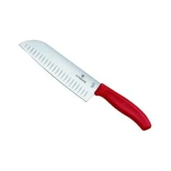 Couteau Santoku Victorinox SwissClassic 17cm Alvéolé Rouge - En Boîte -Cuisine Couteaux Magasin couteau santoku victorinox swissclassic 17cm alveole rouge en boite 1